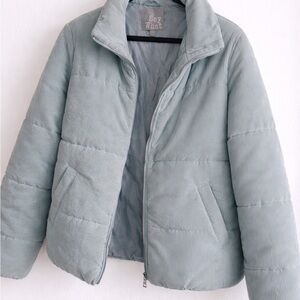 Say What? Women's Sage Green Corduroy Puffer Jacket